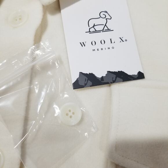 WOOLX Jacket Womens Medium Merino Wool Sawyer Shacket Sweet Cream NWT Boucle - Picture 5 of 12